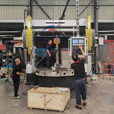 Çift sütunlu ağır görevli dikey döşeme CNC tekerlek döşeme makinesi Fanuc / Siemens Kontrol Sistemi